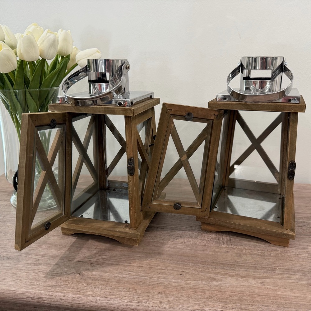 Hobby Lobby Rustic Brown Lantern Set - Picture 6 of 9